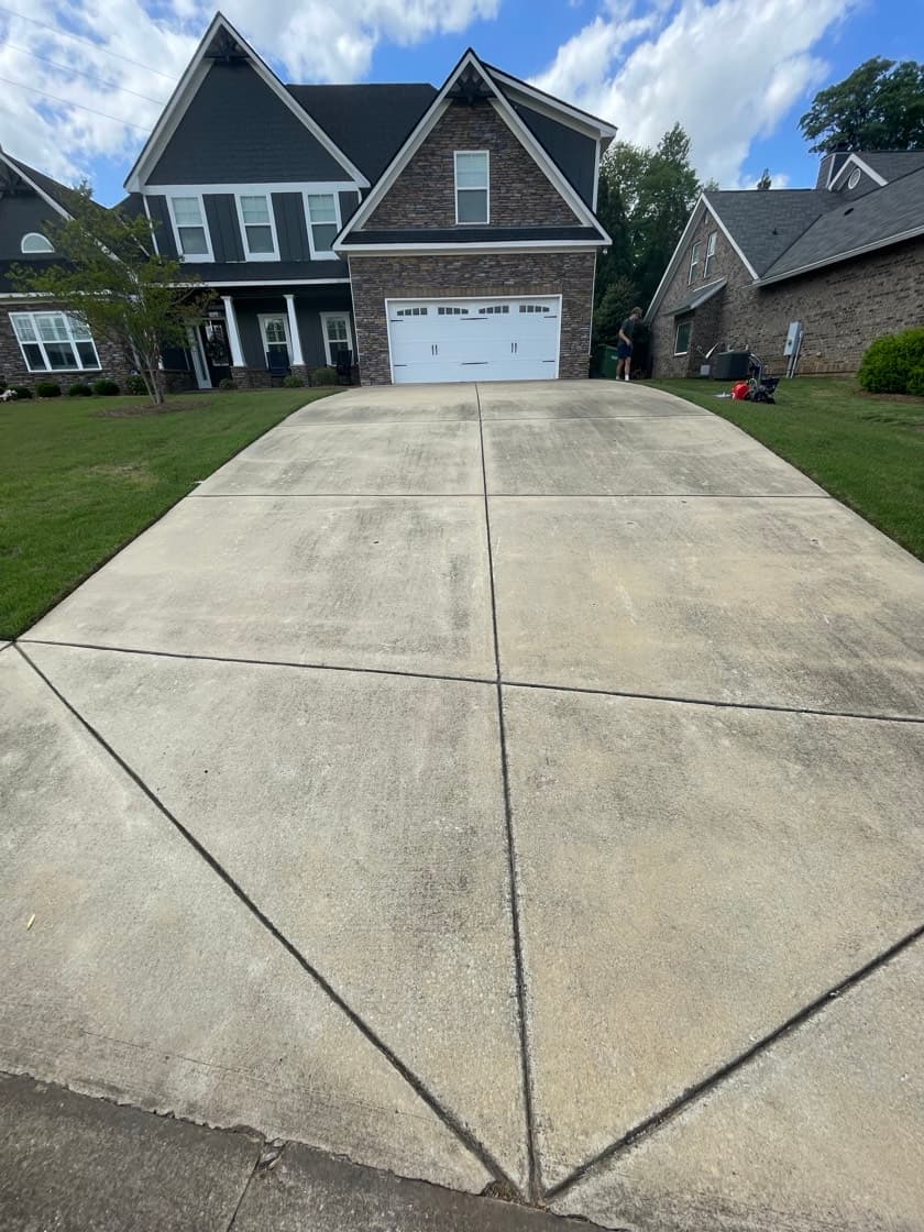 Before driveway cleaning by Team Clean in the Columbus GA area