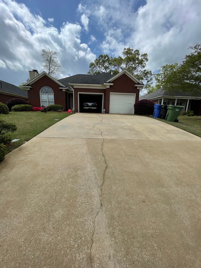 After pressure washing concrete by Team Clean in the Columbus GA area